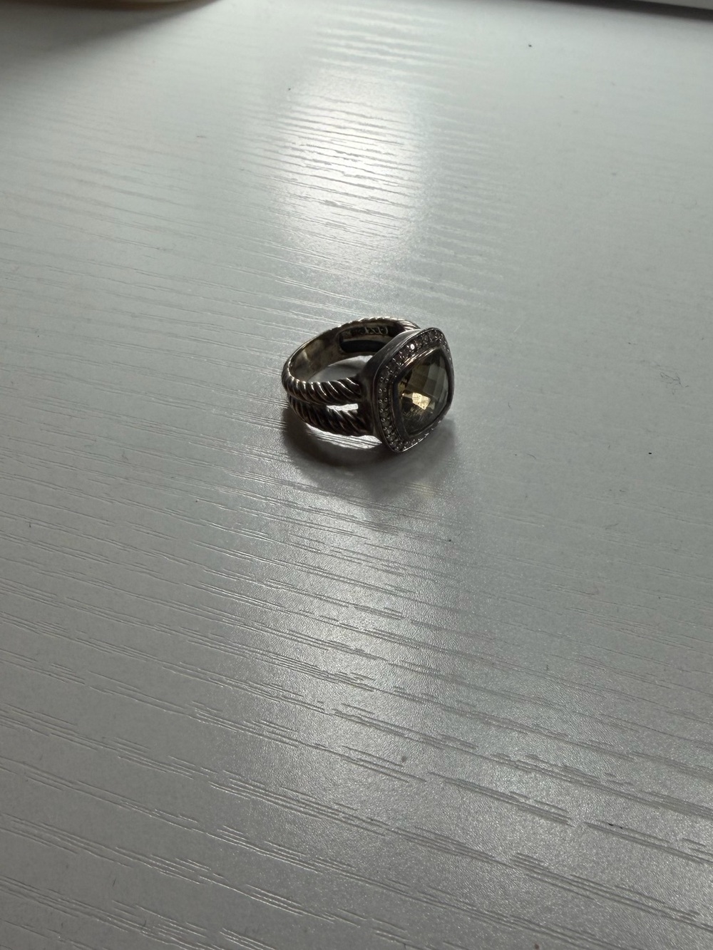 David Yurman Silver Ring with Champagne Gemstone
